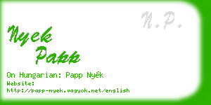 nyek papp business card
